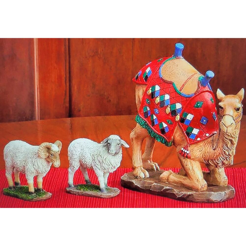 Real Life Nativity Kneeling Camel 2 Awassi Sheep